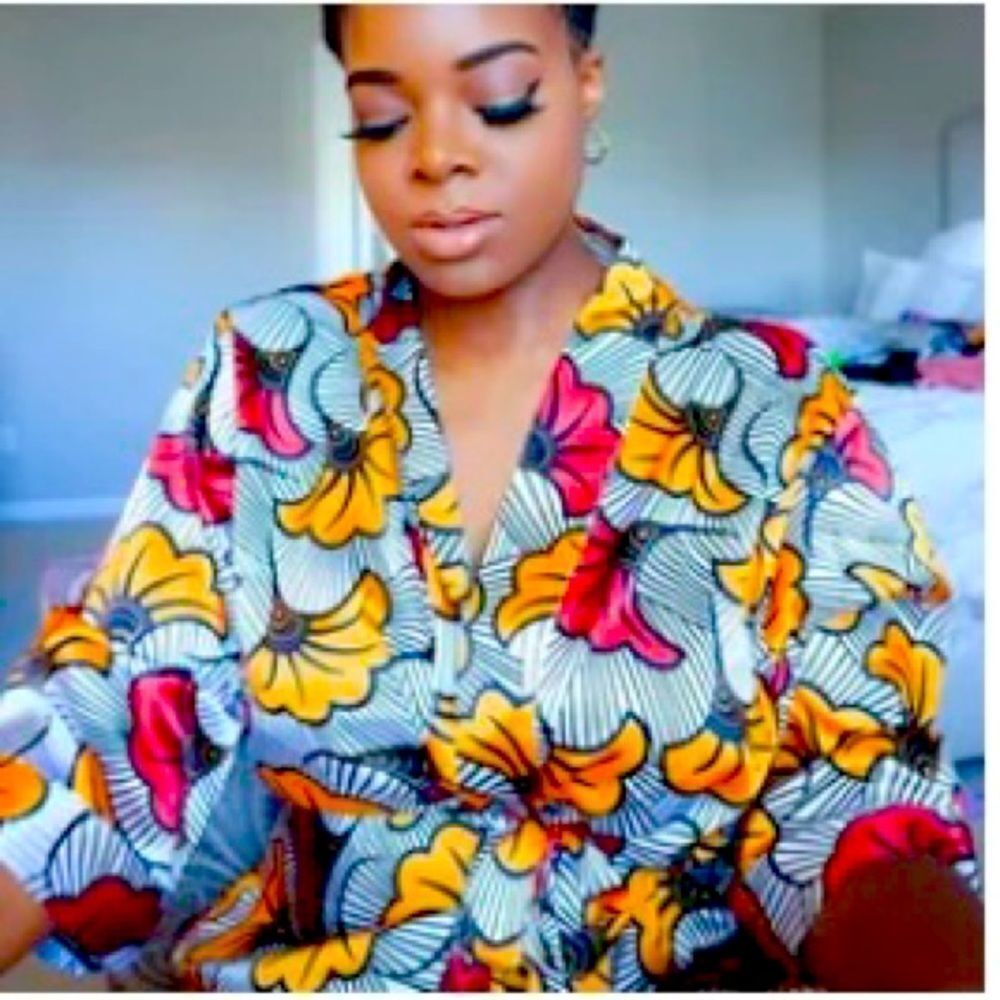 African Ankara Printed Silk Robe